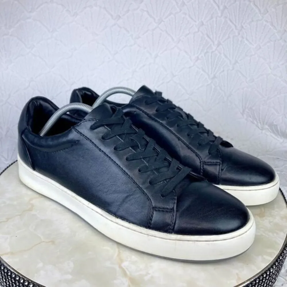 Nordstrom Rack Shoes Mens Sz 11 Black Ortholite Leather Comfort Casual Sneakers - Picture 2 of 13